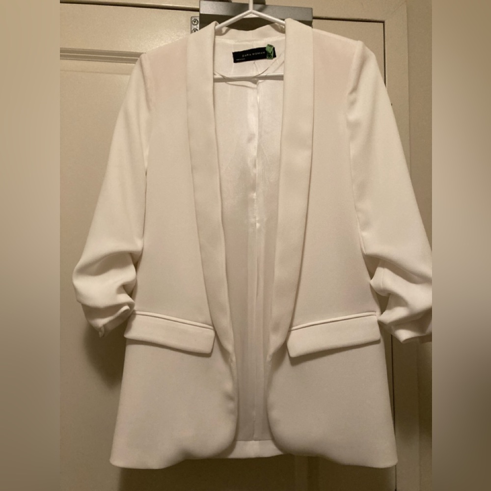 Zara oversized white blazer